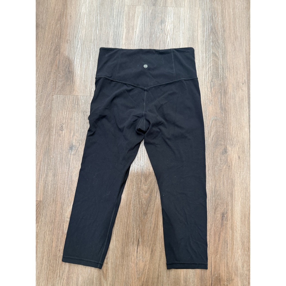 Athleta Elation Capri Leggings Womens Medium Black High Rise Yoga Workout 19in
